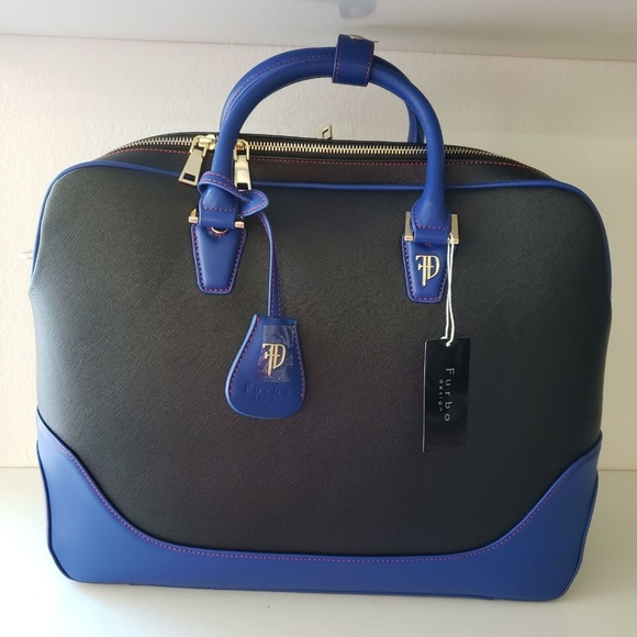 Furbo Design FRB007 Double Zip Bag - Black/Blue - Picture 1 of 7